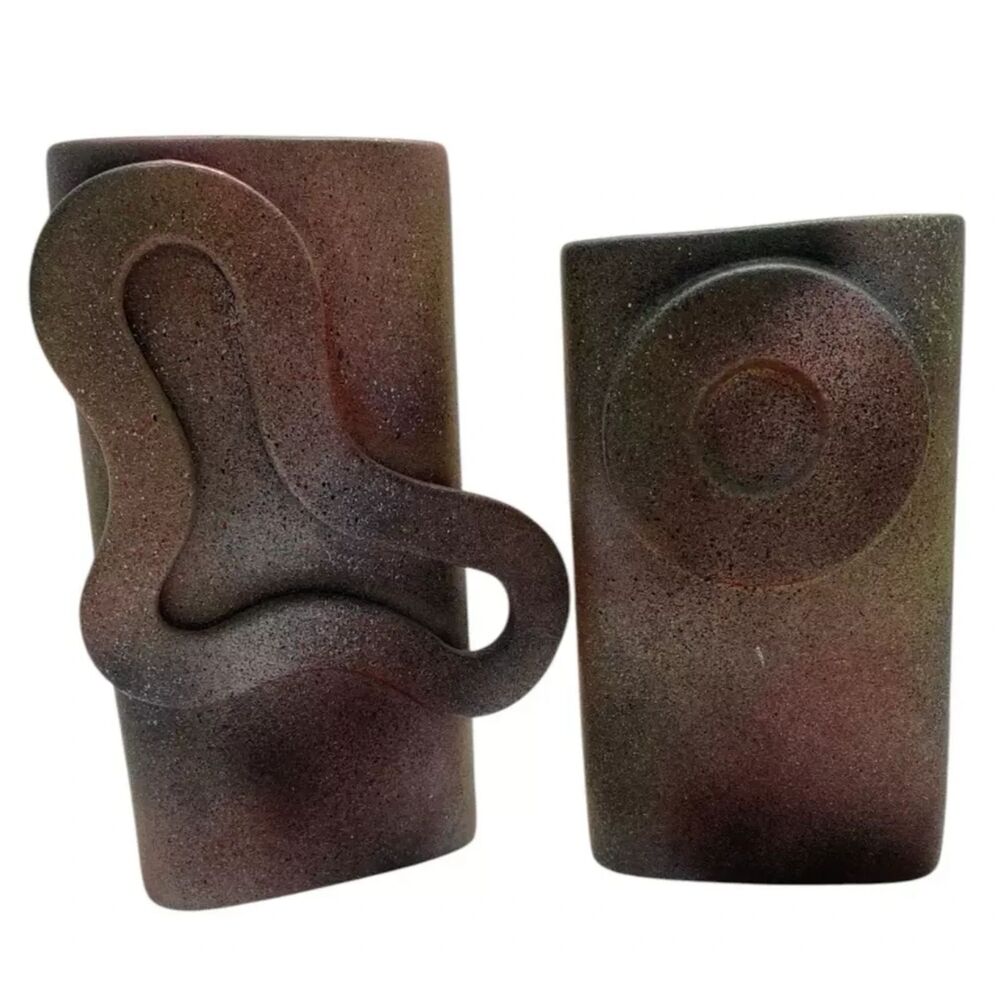 2-Piece Of Stunning Multi Colors Textured Ceramic Vases- Home Decor - Picture 9 of 11